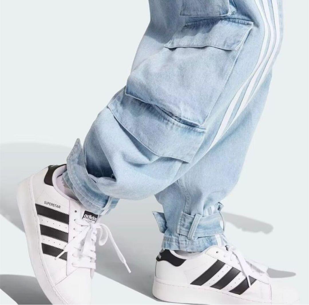 【日本未発売】adidas DENIM CARGO ジーンズ ワイドパンツ