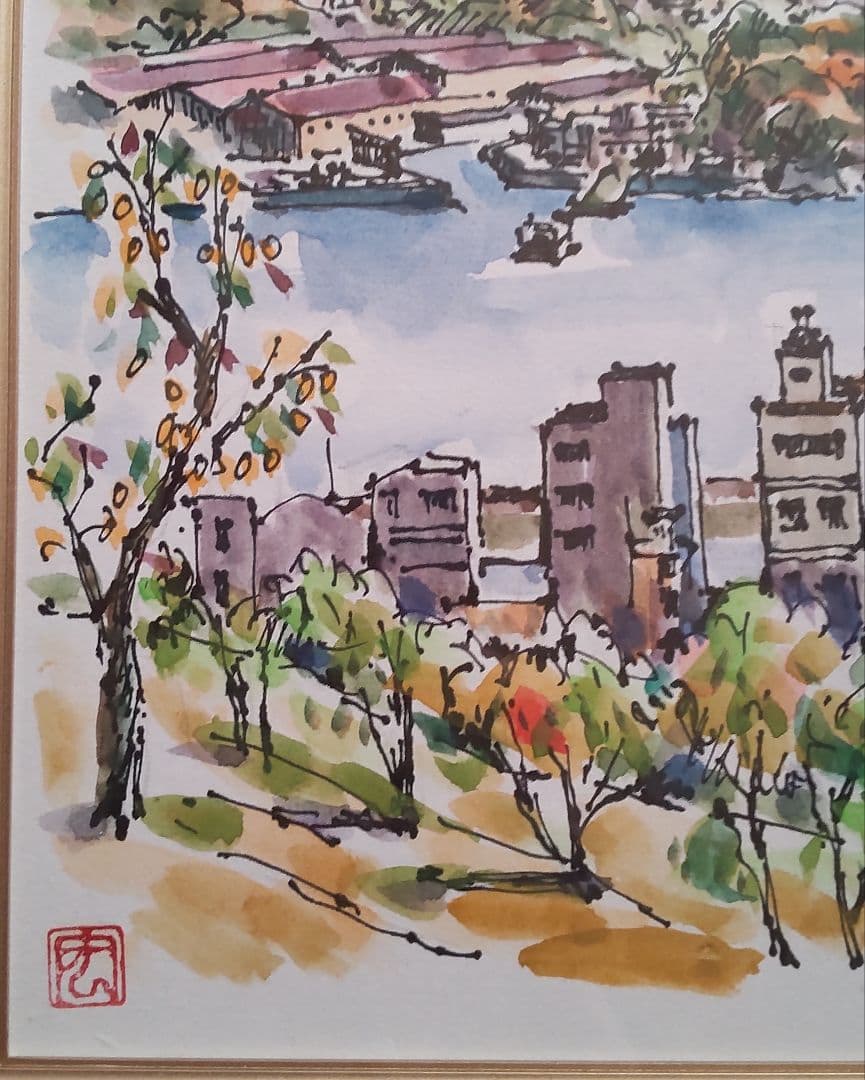 （原画）尾道風景【水彩画】絵画 インテリアにおすすめ