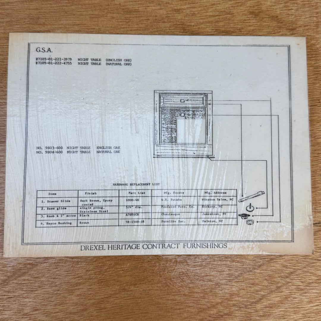 【値下げ】①アメリカ軍 米軍払下げ DREXEL ドレクセル社 サイドテーブル