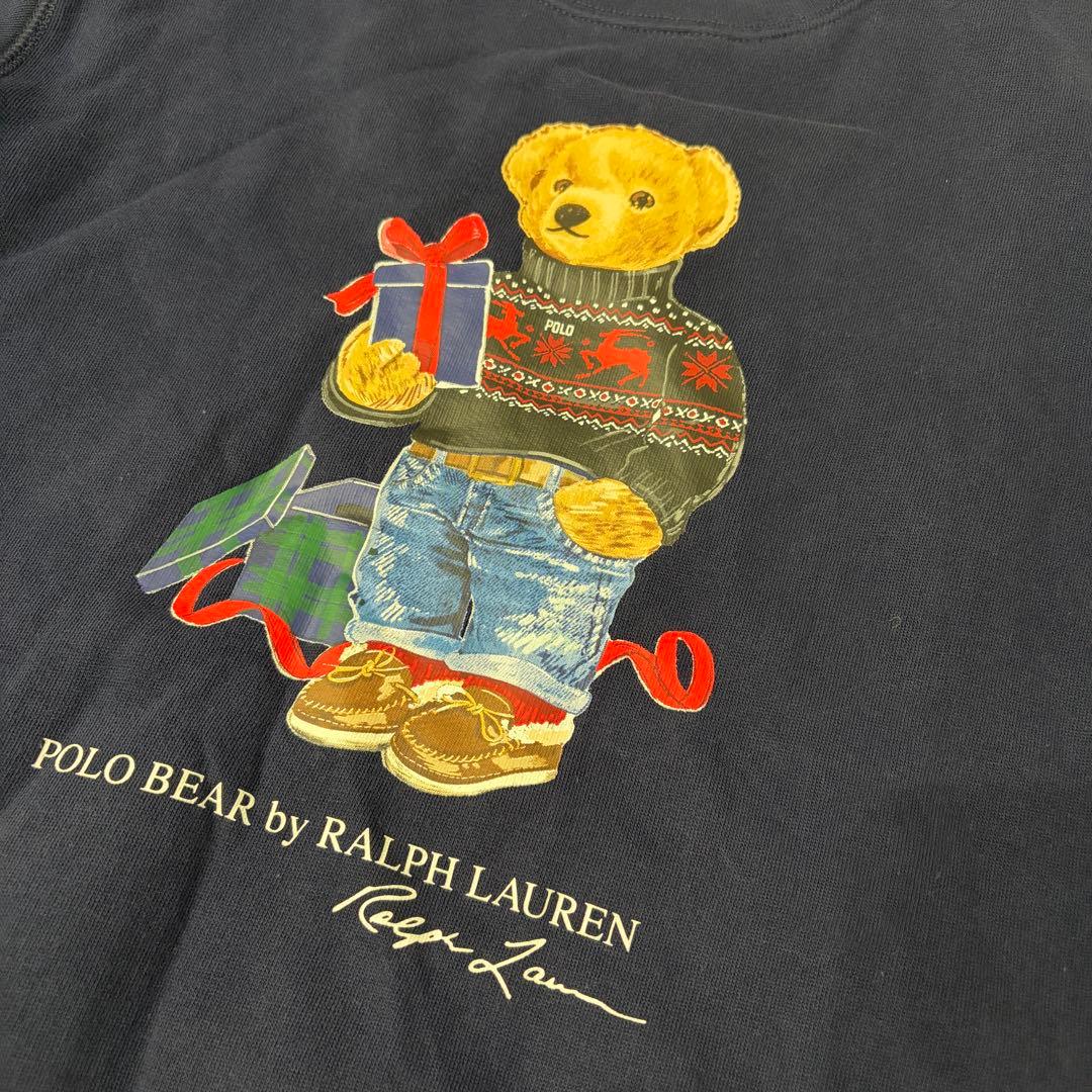 ポロベア ギフト プリント スウェット トレーナー クルーネック　裏起毛