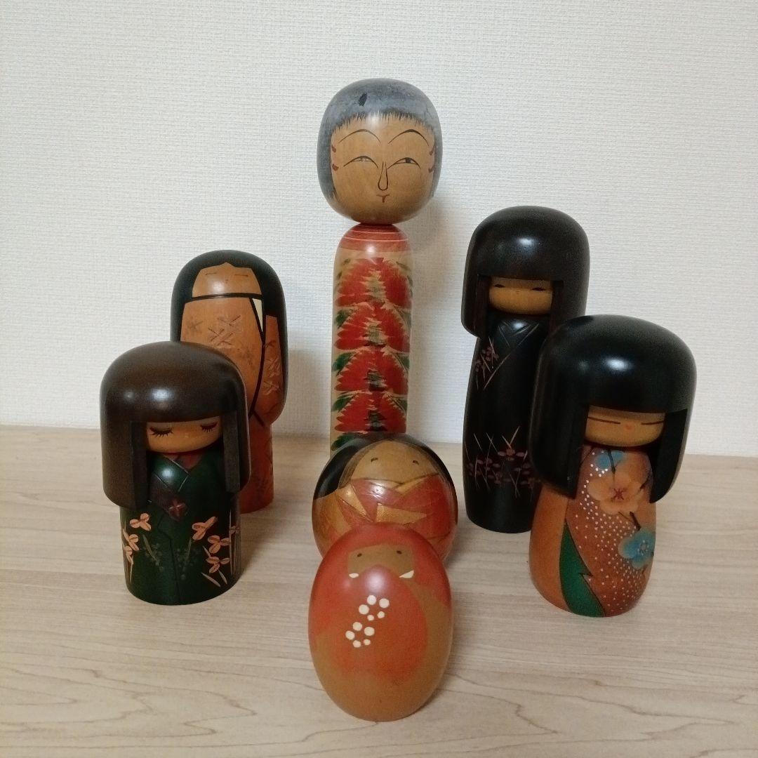 ◆コケシ　7体　卯三郎　山岸政好ほか