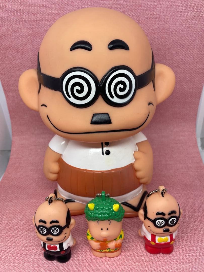 ドリフ　加トちゃん　大きな　貯金箱　ソフビ　高木ブー　指人形３個　全４個セット