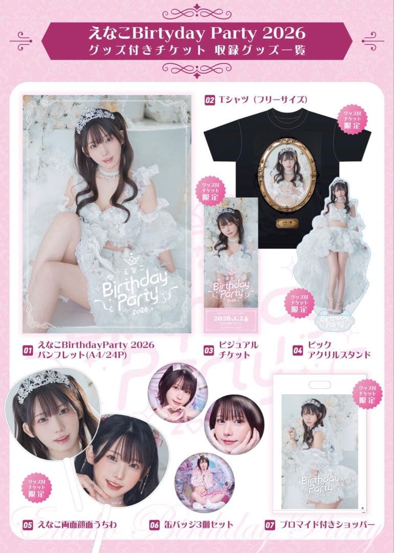 えなこ　バースデーパーティー2026グッズセット 全種セット　未使用品