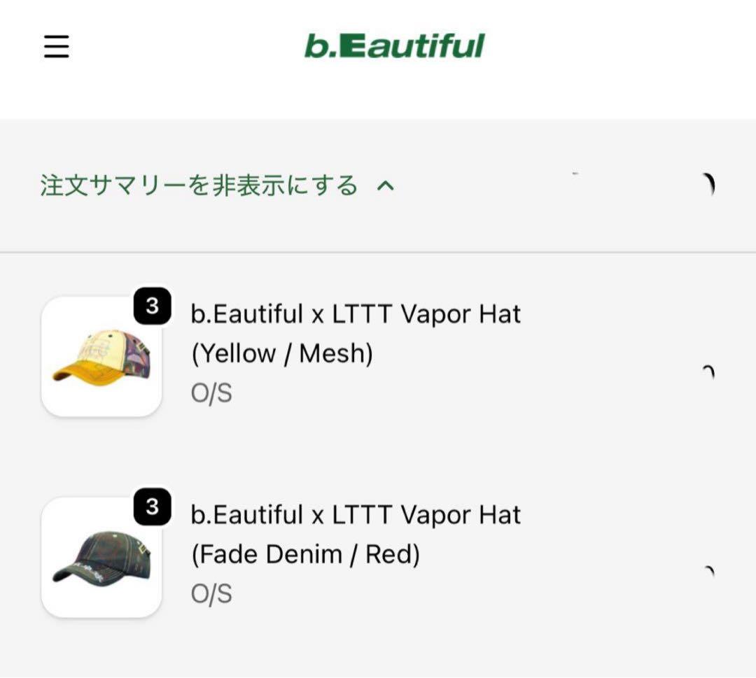 b.Eautiful x LTTT Vapor Hat Denim キャップ