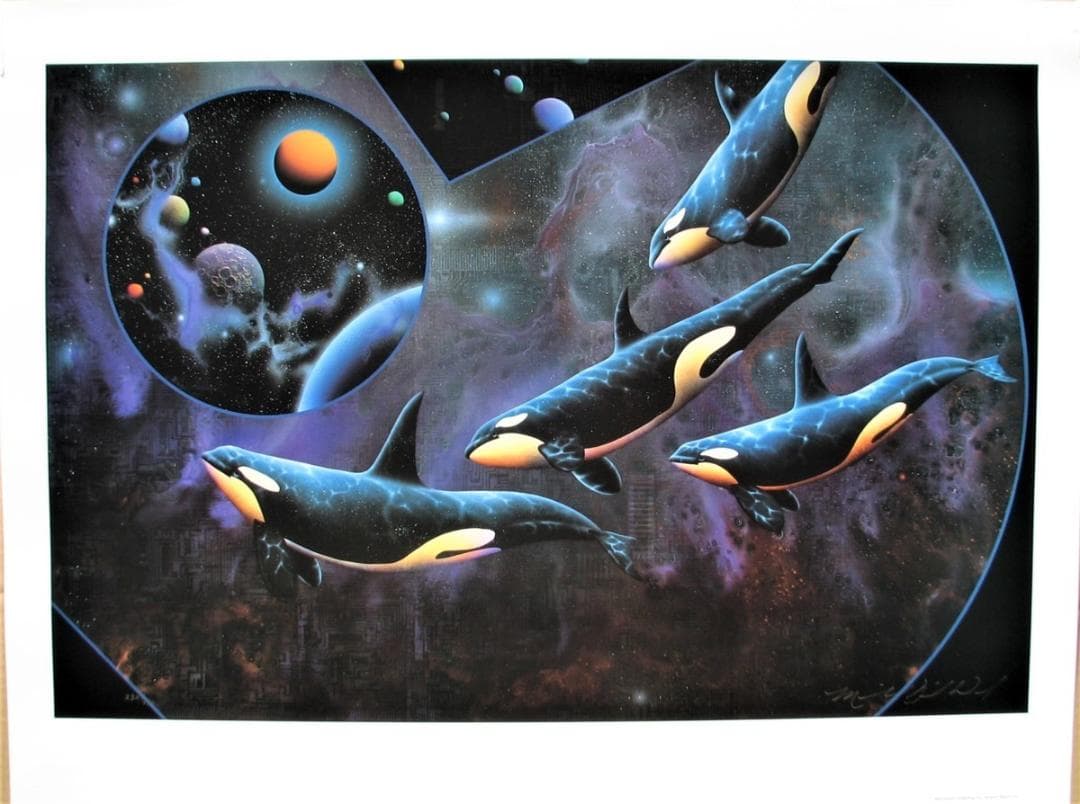 宇宙アート,マイケルデビッドワード「ウインドウズオブザマインド」ミクスト版画