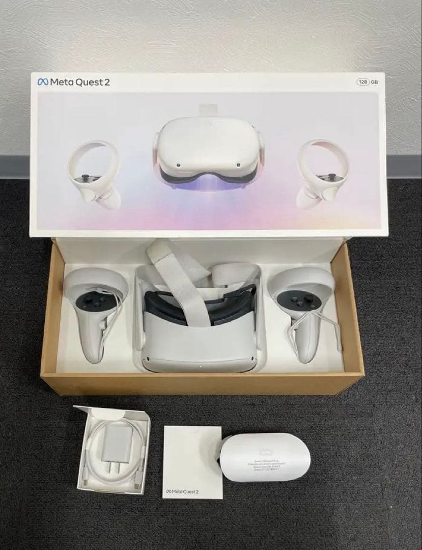 quest2 128GB ヘッドセット ホワイト コントローラー2個付き