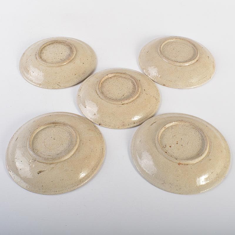 絵瀬戸　古瀬戸　菊文　小皿　豆皿　5客　時代箱　D　R6765