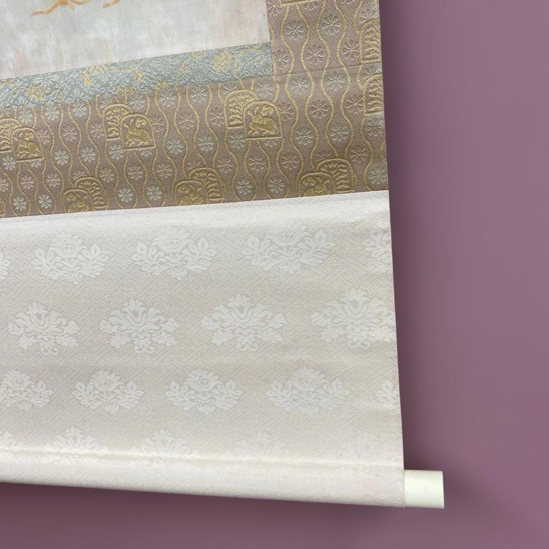 美品 掛け軸 山口華陽作「鶴」太巻き付 縁起物 正月掛け