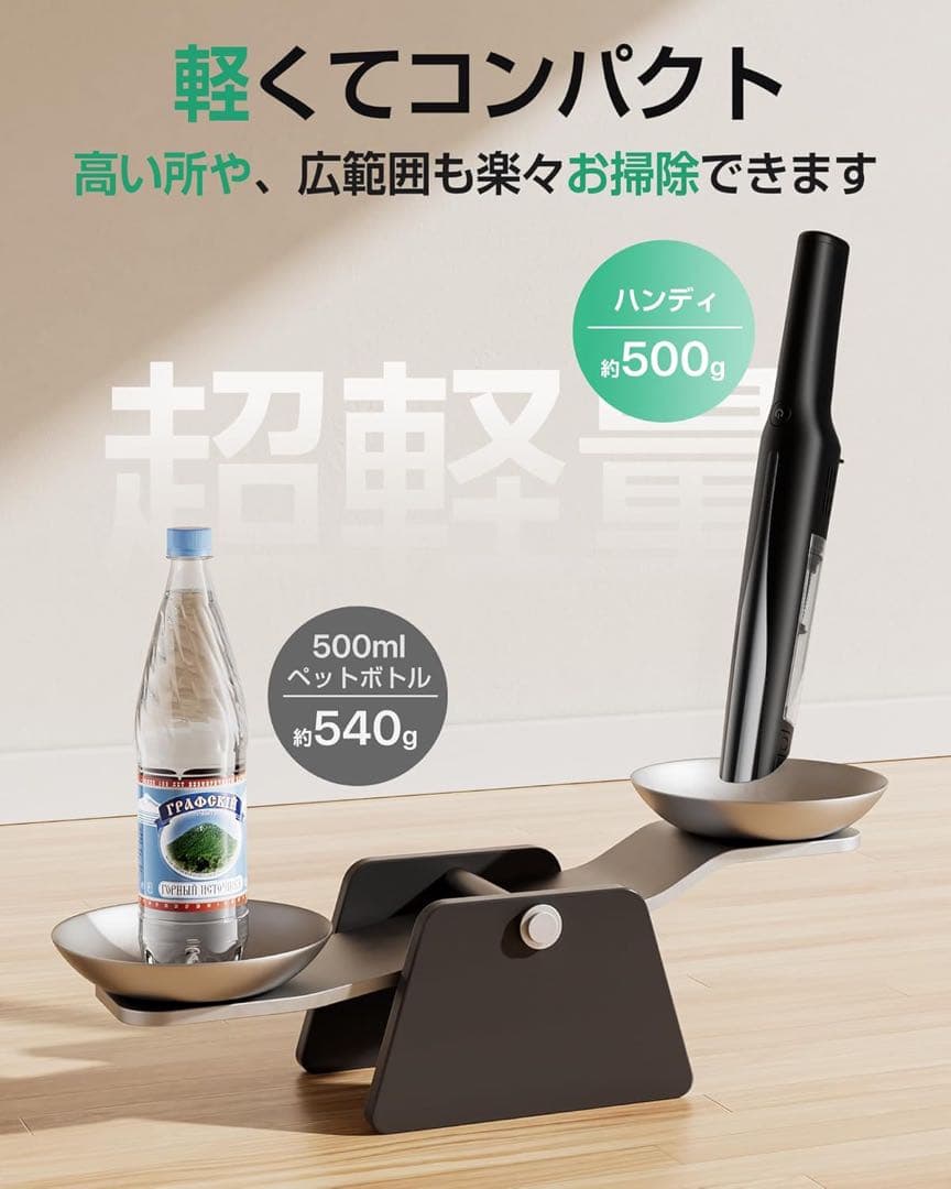 掃除機 コードレス 4500pa 強力吸引 スタンド付き ハンディ スティック
