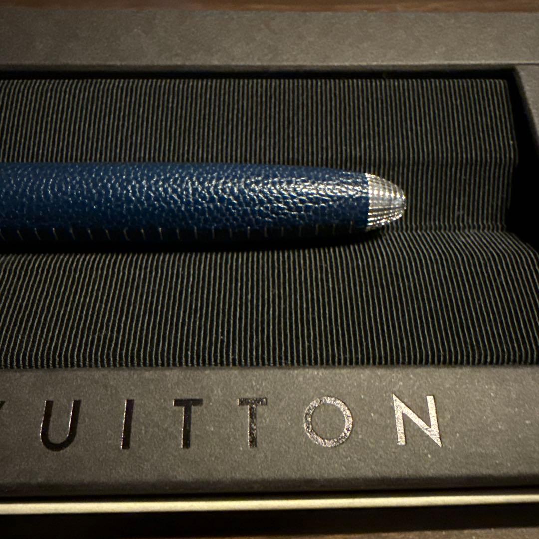 ルイヴィトン ボールペン ドックキュイール レザー ネイビー