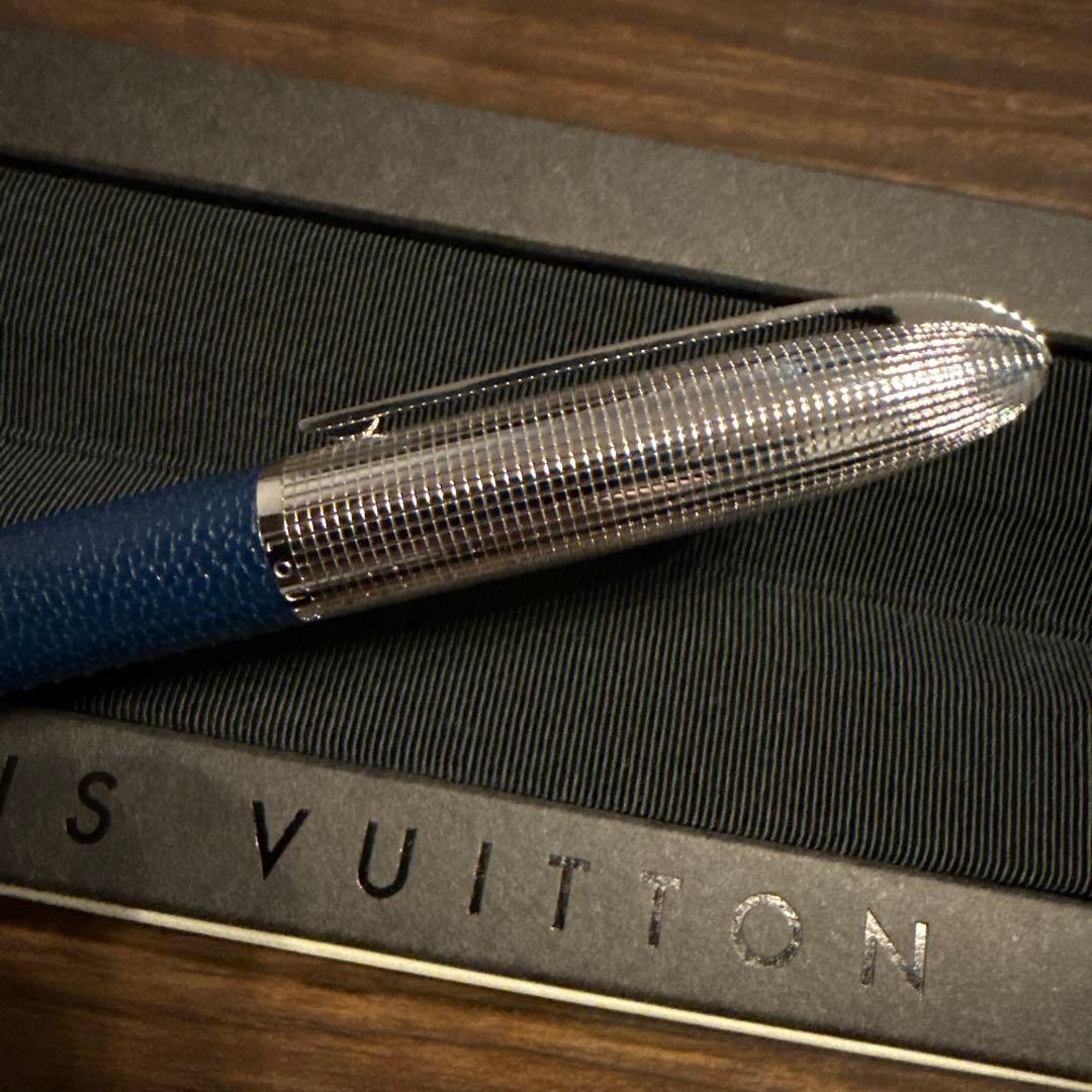 ルイヴィトン ボールペン ドックキュイール レザー ネイビー