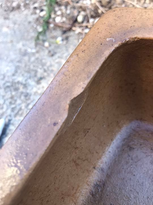 盆栽鉢　④時代銭号長方盆栽鉢黄銅色烏泥