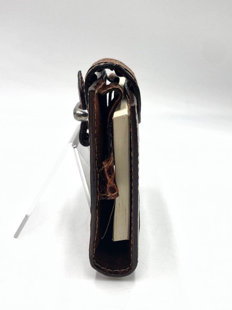 フェンディ　クロコ型手帳　ケース　ブランド　ダークブラウン　お洒落　メンズ