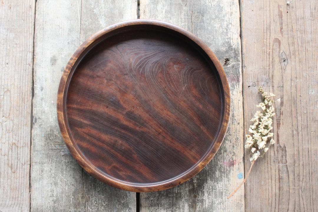 品番　z-0664 欅丸盆　大　お盆　茶道具　古民家　カフェ