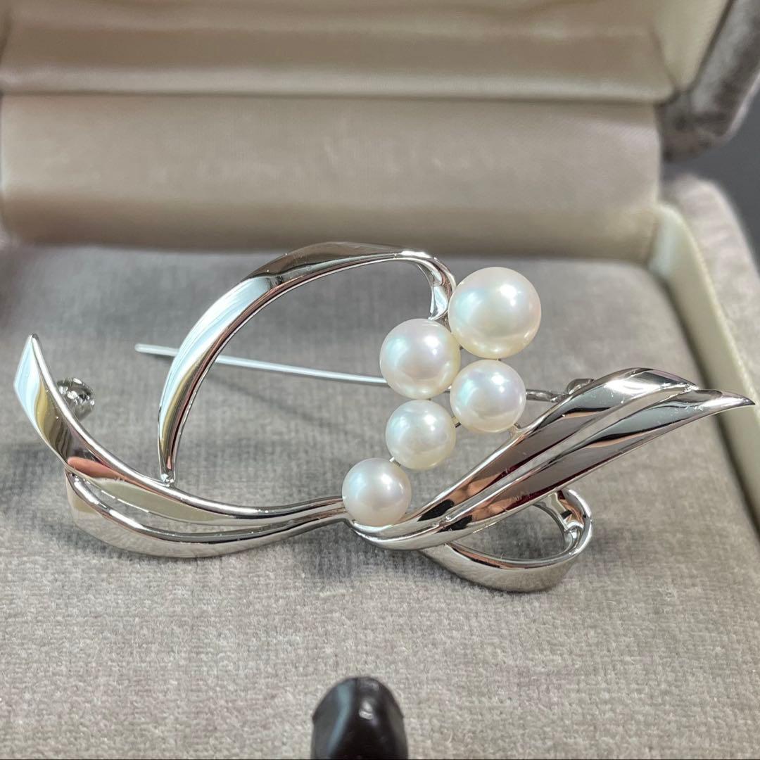 ミキモト　ブローチ　「はなかご」　ケース付き