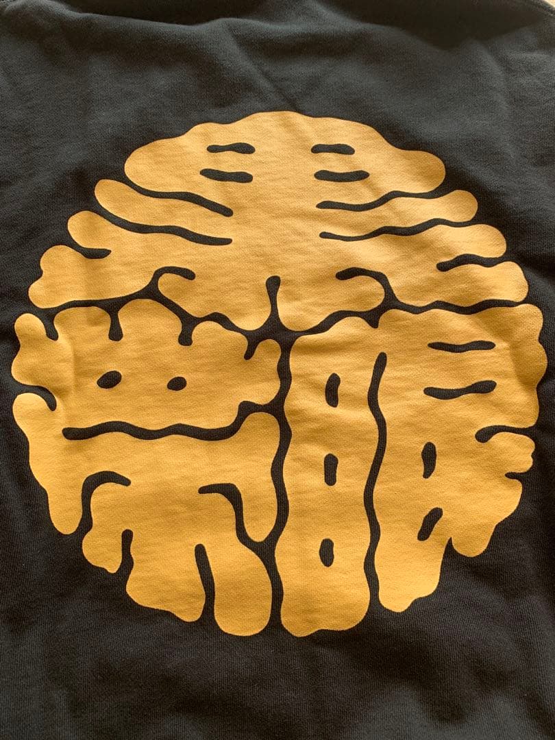 ブラックアイパッチ 黒眼帯 バックプリント 家紋ロゴ パーカー L