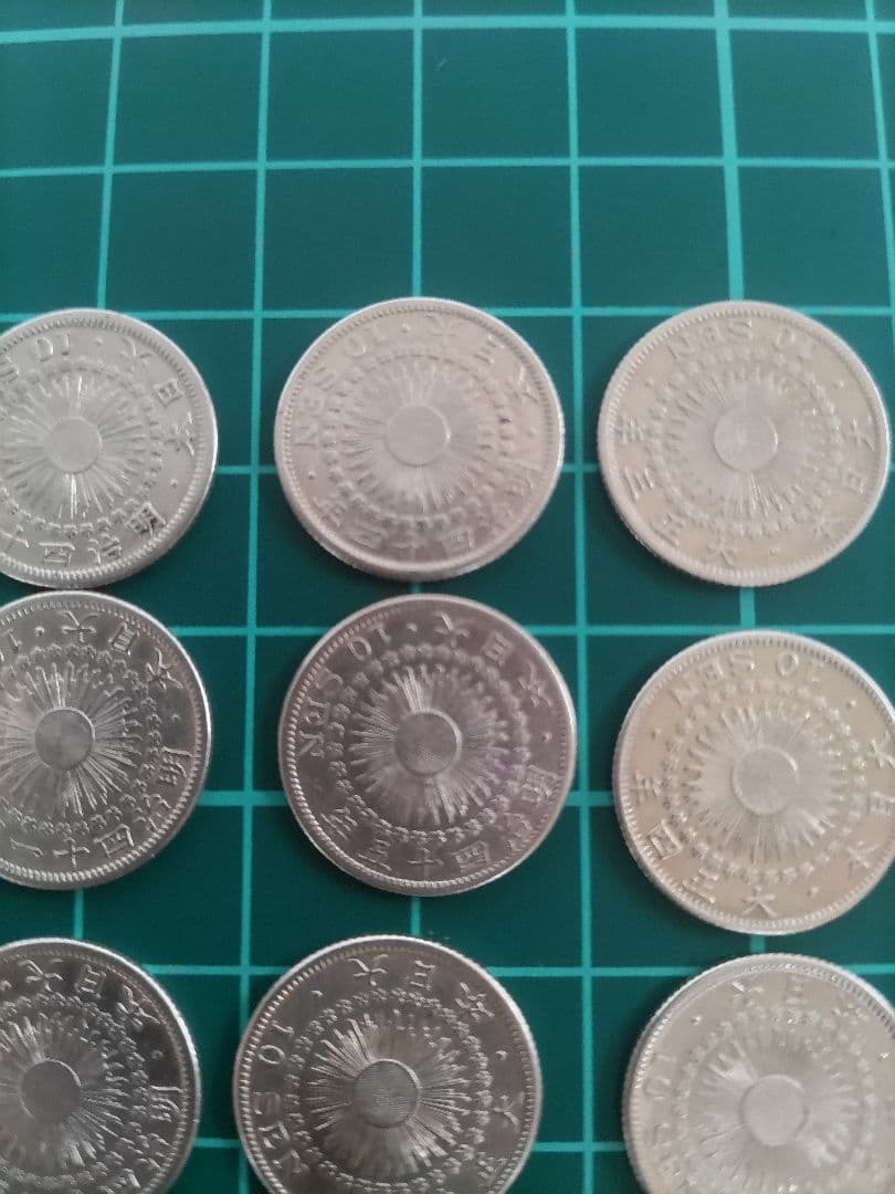 旭日10銭銀貨 年号揃い 明治40年〜大正6年 12枚 美品〜極美品 銀貨