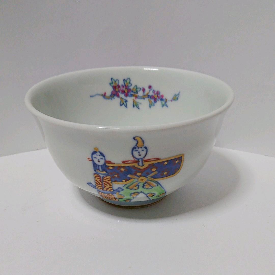 茶道具  茶碗  染付  色絵  立雛  曽根幸風