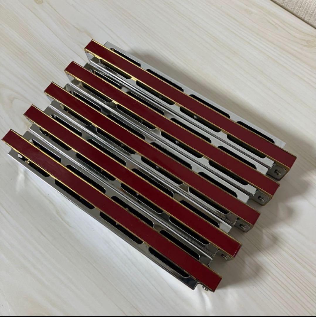 ①【中古品】SUZUKI 24穴複音ハーモニカ５本　Am ANm
