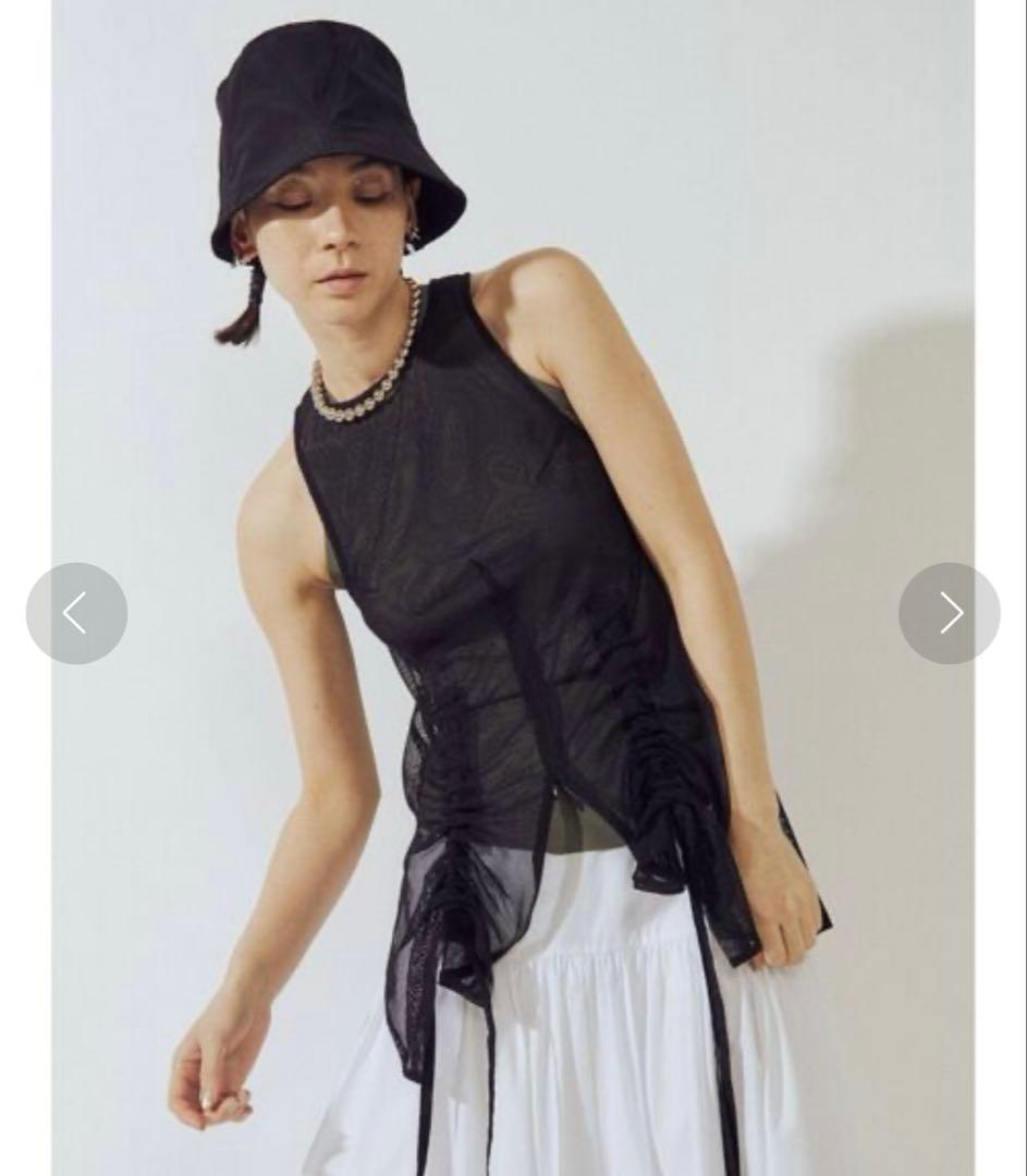 UN3D. メッシュタンクトップ ブラック