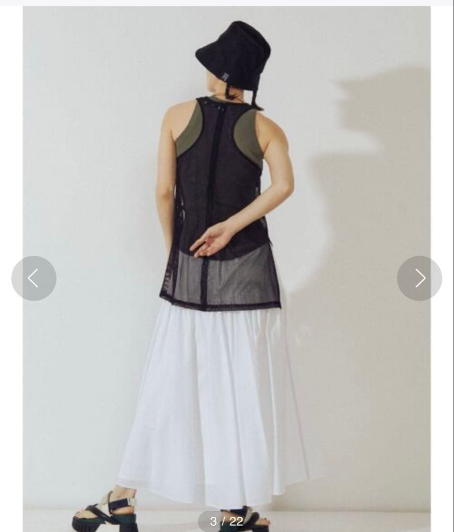 UN3D. メッシュタンクトップ ブラック