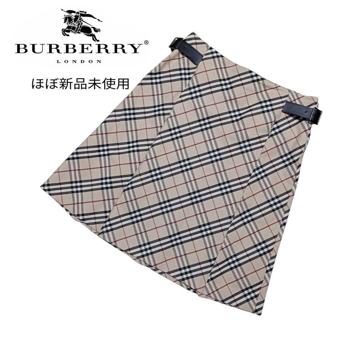 【極美品】バーバリーロンドン プリーツススカート ノバチェック ベルト 42