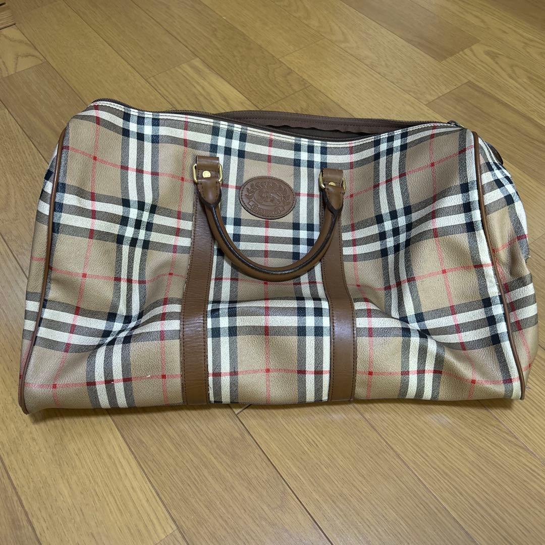 Burberry チェック柄 ボストンバッグ