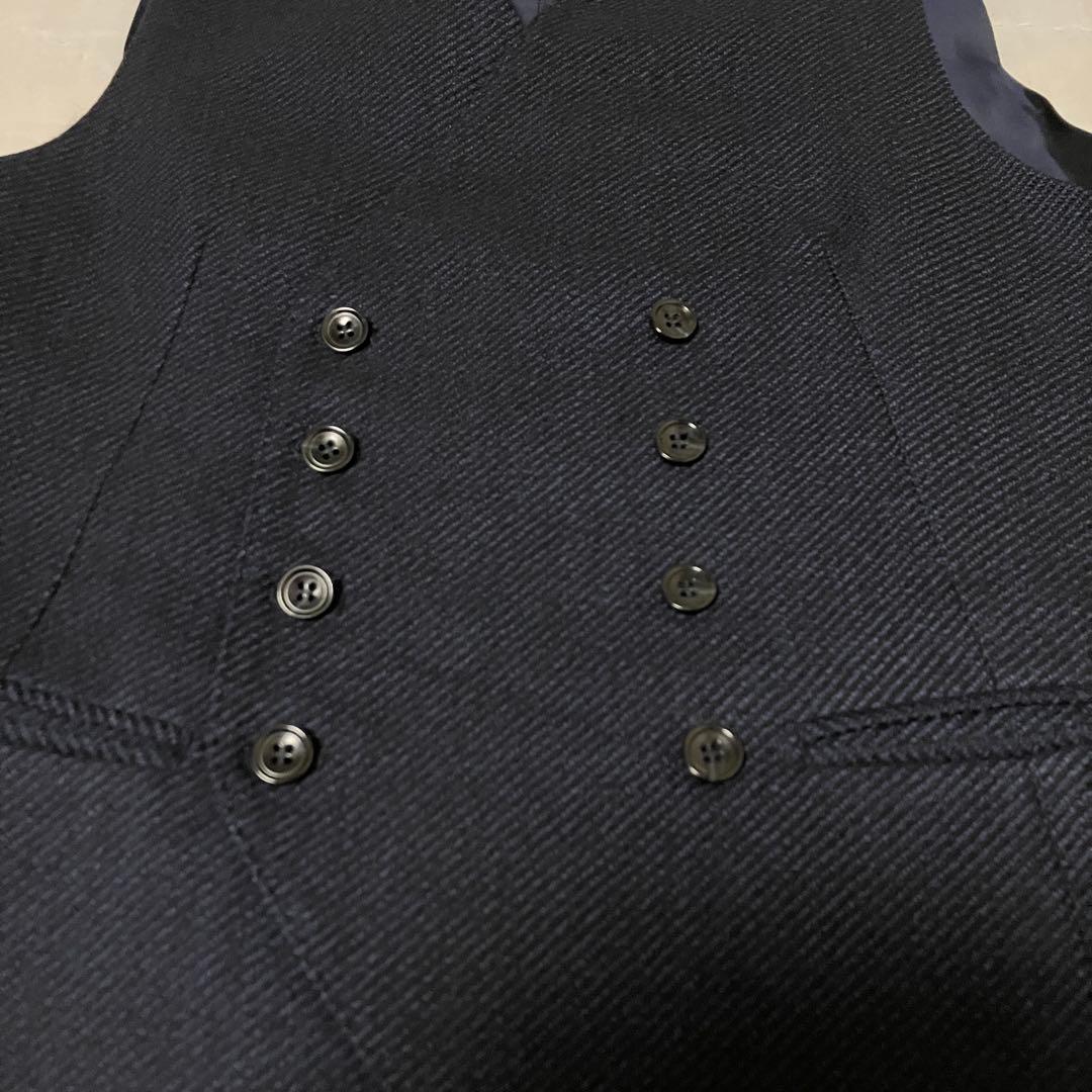 美品　TAGLIATORE　BEAMS　ウールダブルジレ　ネイビー　44