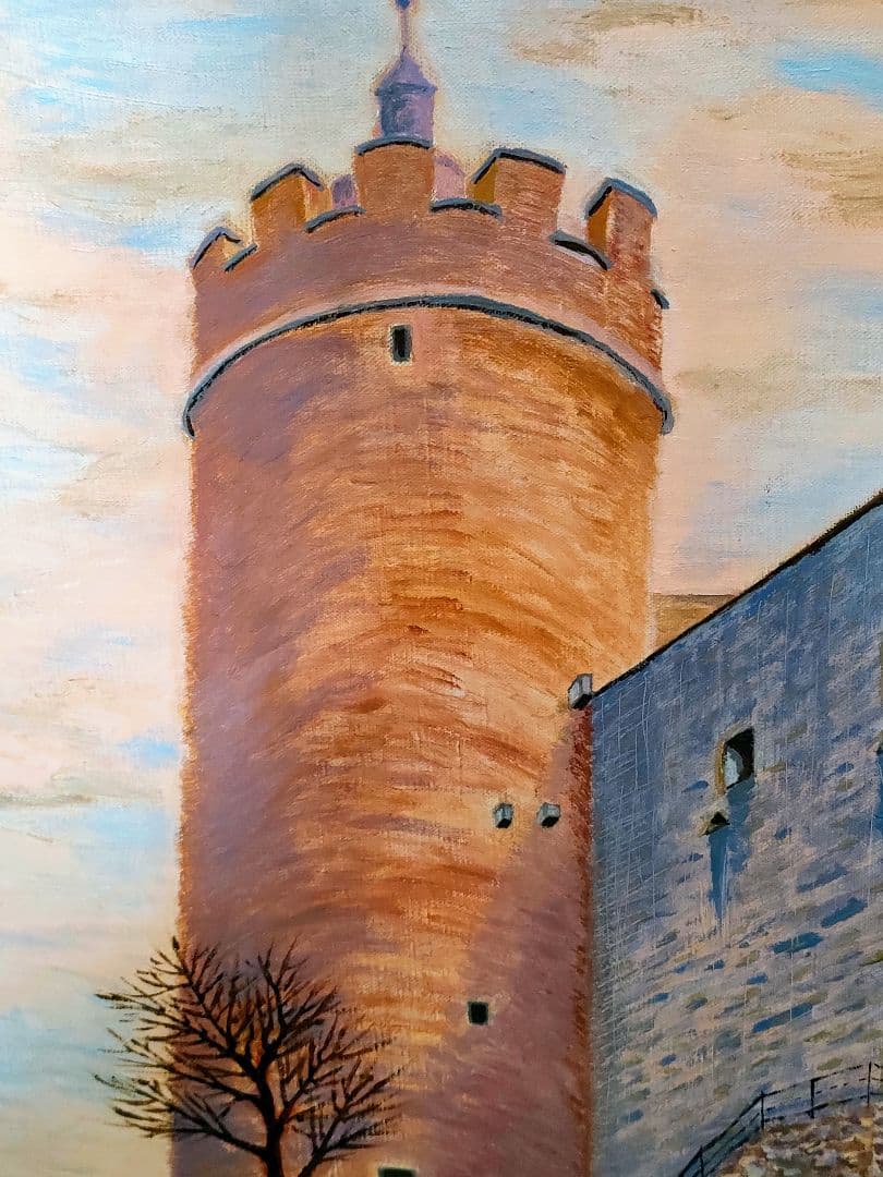 土金賢三 「古城」 油彩 F8 額装