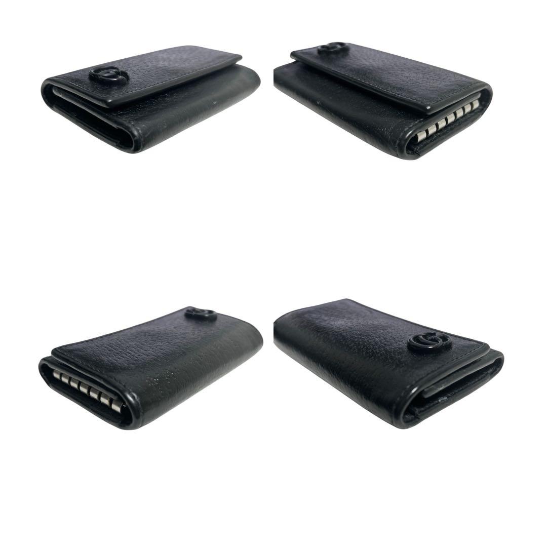 美品 GUCCI GGロゴ GG マーモント キーケース レザー ブラック 黒