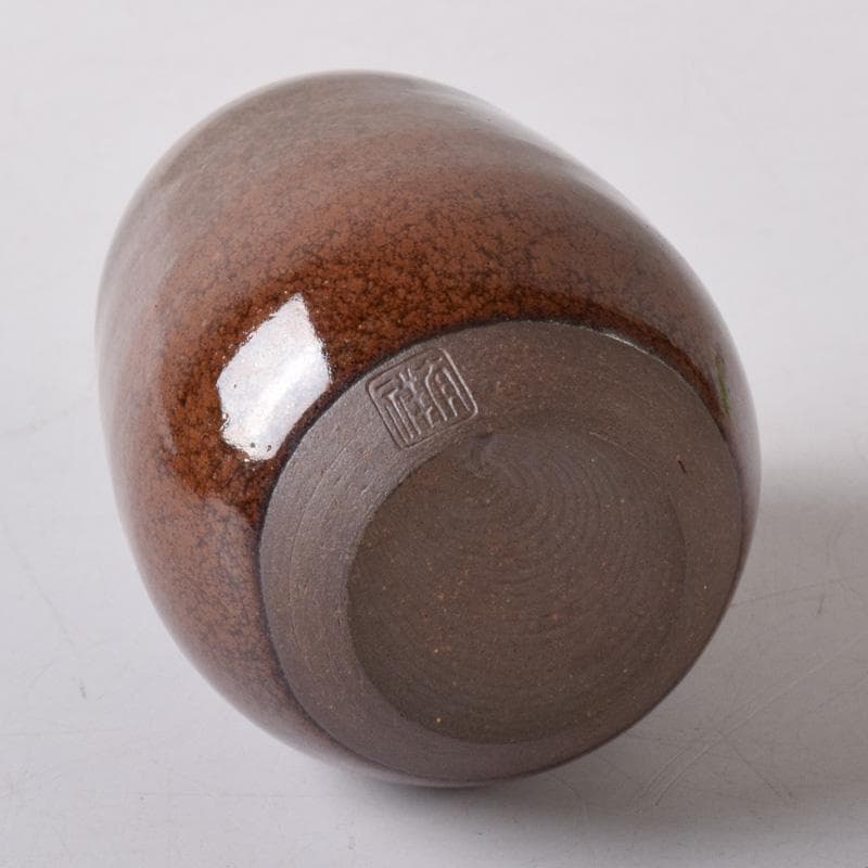 茶道具　平安　笹田有祥作　摸　六祖　茶入　仕覆付　共箱　V　7870