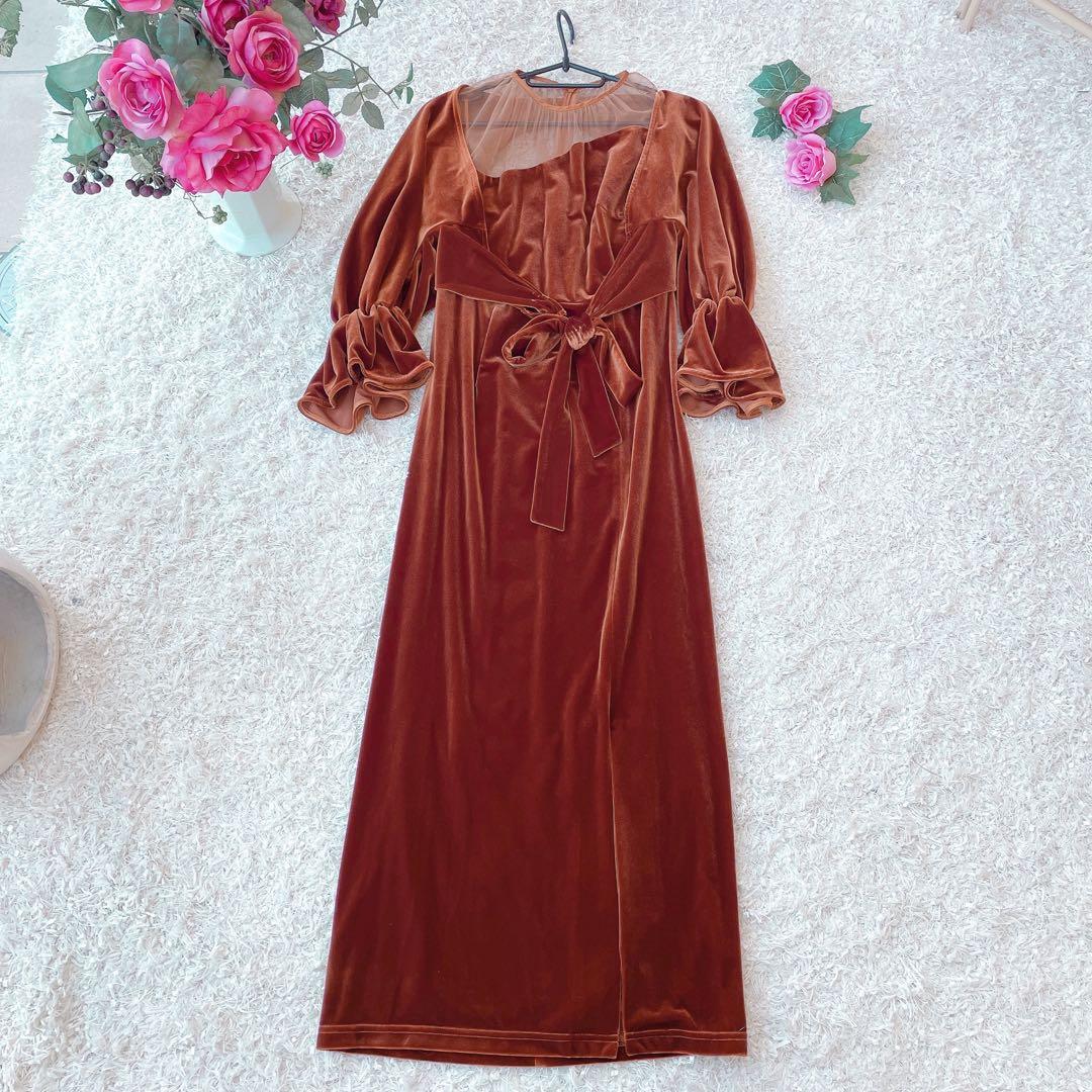 《Na♡》アメリ　2way CURVE VELOURS DRESS
