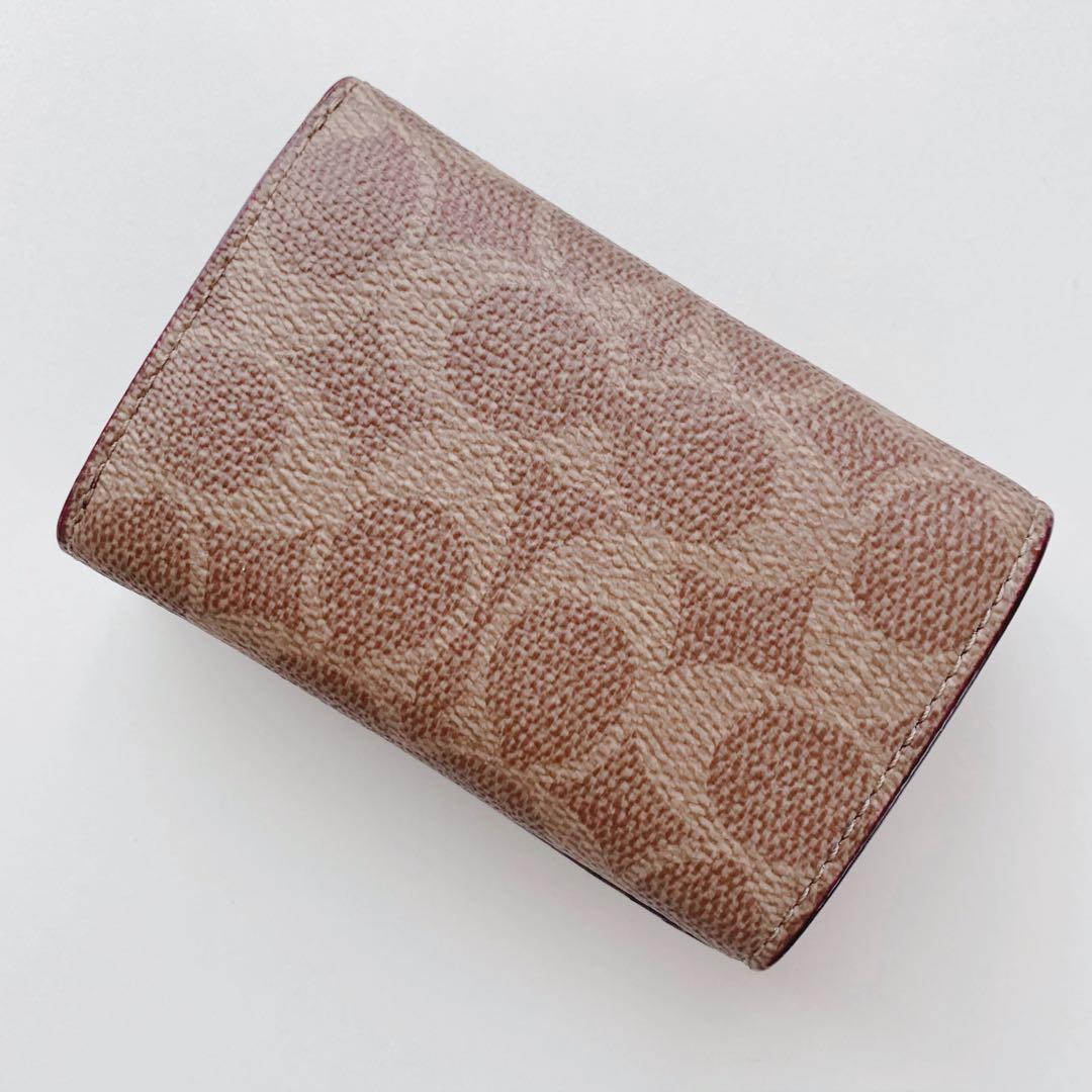 【新品未使用】COACHコーチ★財布★ミニトライフォールドウォレット★キャメル