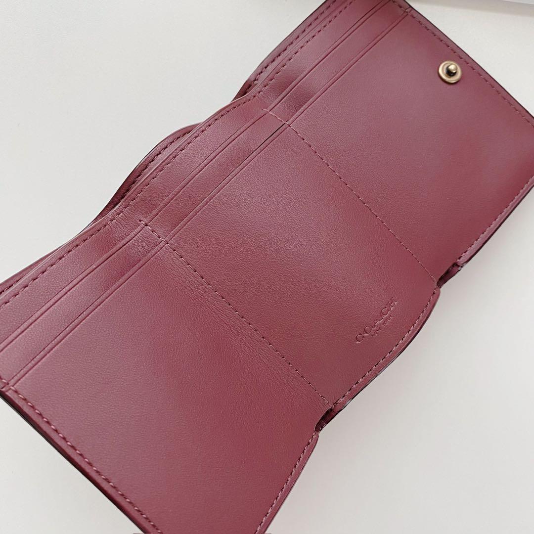 【新品未使用】COACHコーチ★財布★ミニトライフォールドウォレット★キャメル