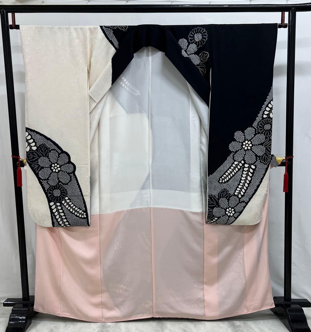 振り袖　フルセット　長襦袢　金彩加工　総絞り　モノトーン　成人式　592