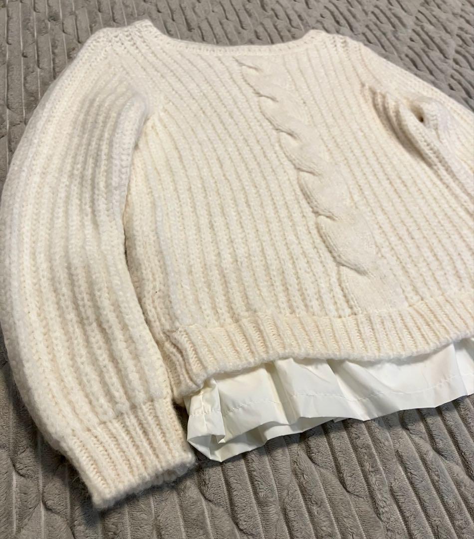 モンクレール アルパカ ケーブル編み ニットセーター サイズS アイボリー