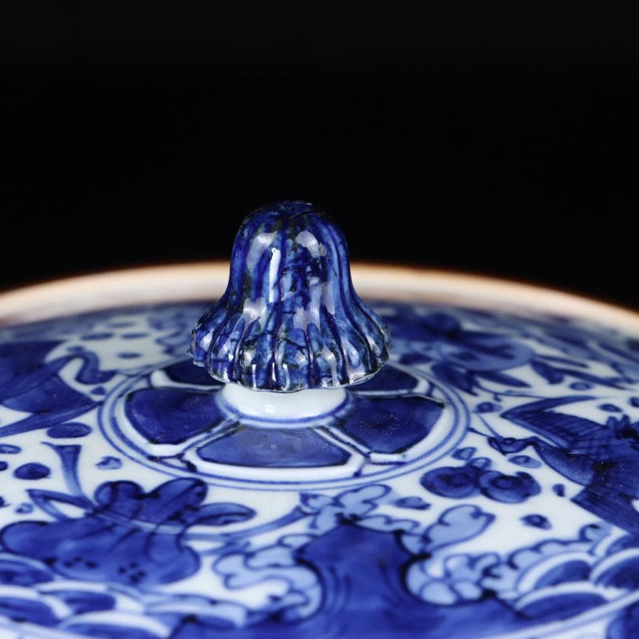 Y2842-2 茶道具 平安 高野昭阿弥 染付 水指 共箱　#5