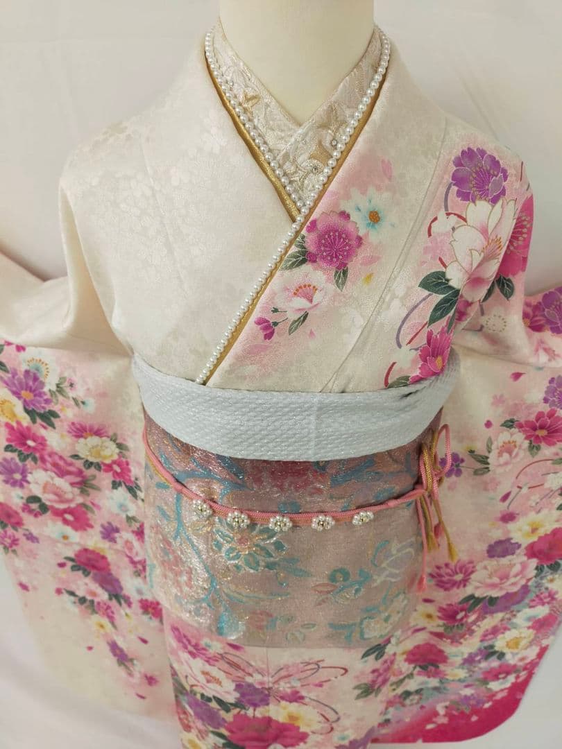 売約済み　★★正絹　プリンセススタイル　振袖3点セット(振袖帯長襦袢)★★