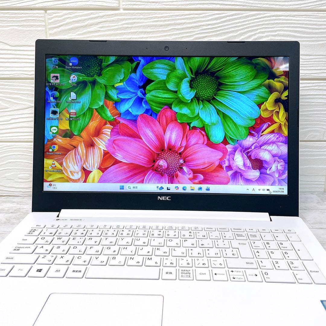 SSD512GB✨大容量✨Win11 NEC ノートパソコン カメラ NEC