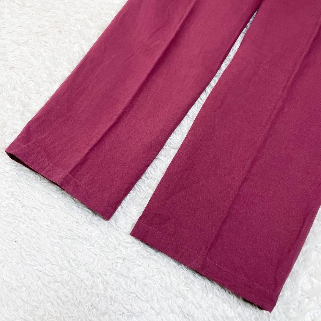 極美品！ ロロピアーナ リネン×コットン パンツ 最高級 ボルドー 50 XL