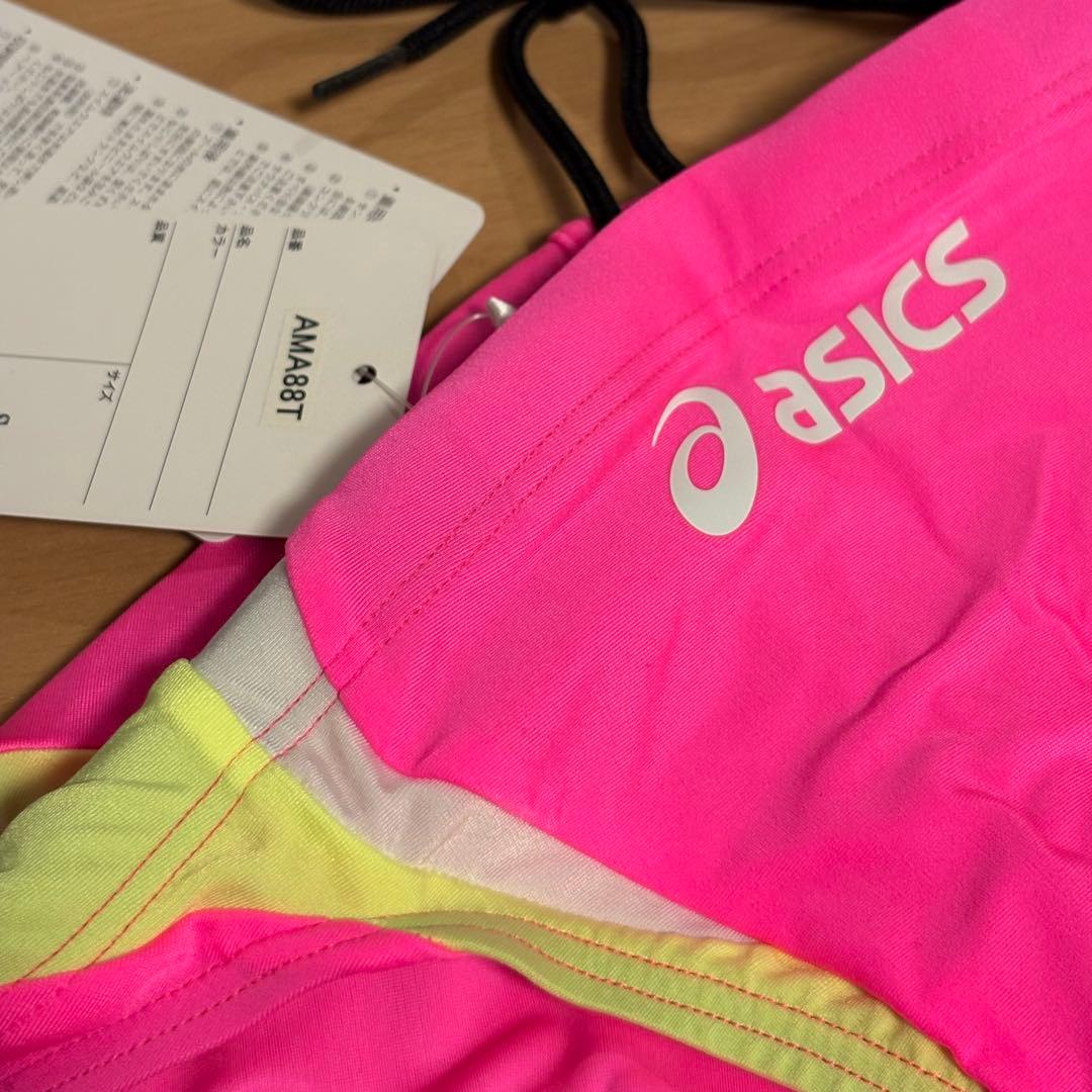 【新品】asics AMA88T 競パン 蛍光ピンク/黄 ハイドロCD 競泳水着