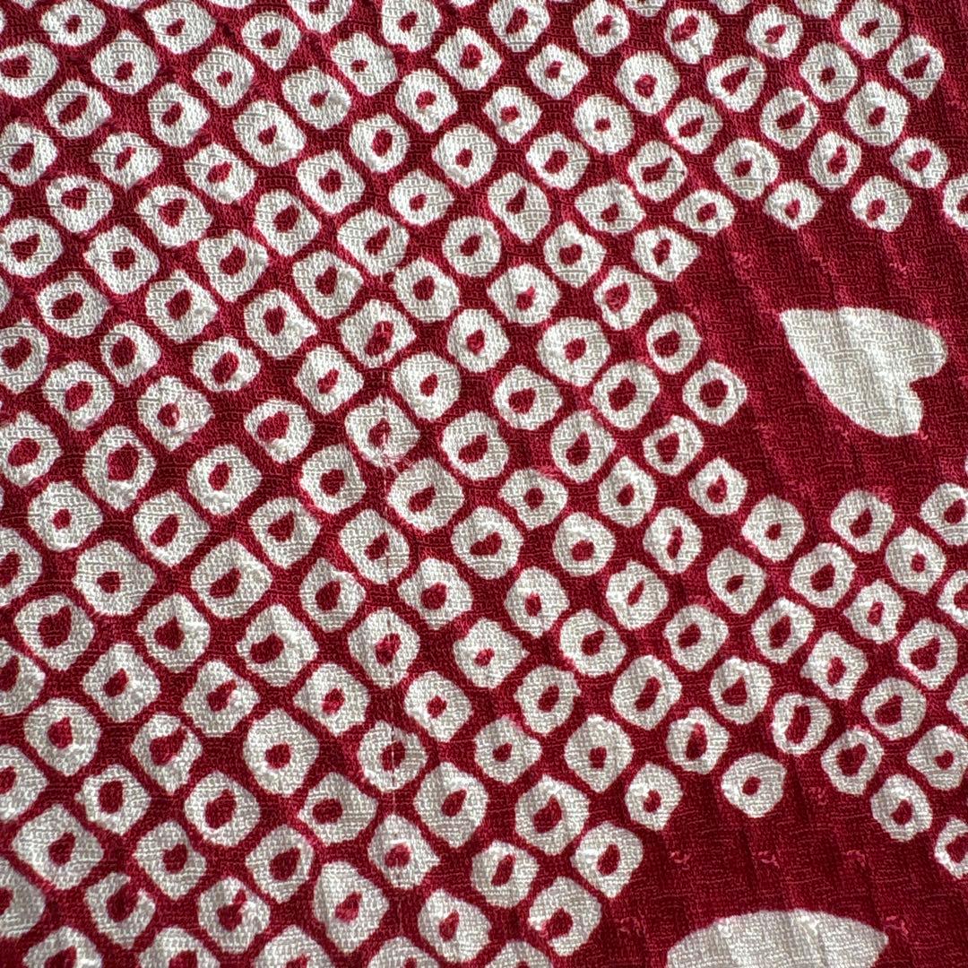 正絹　赤×黒　疋田　熨斗目　振袖　着物単品　成人式