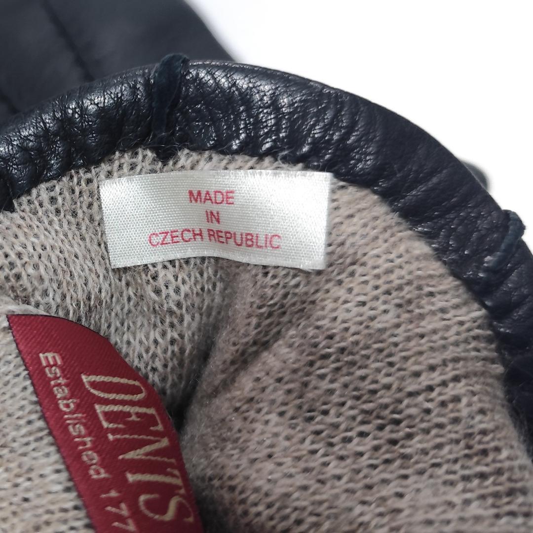 X新品 DENTS デンツ 紳士 レザーグローブ サイズ8.5 鹿革黒　カシミヤ