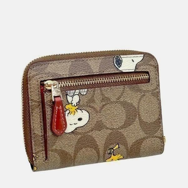 初売りコーチ二折 財布 ★COACH★スモール ジップ アラウンド.SNOOPY