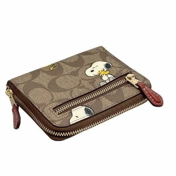 初売りコーチ二折 財布 ★COACH★スモール ジップ アラウンド.SNOOPY