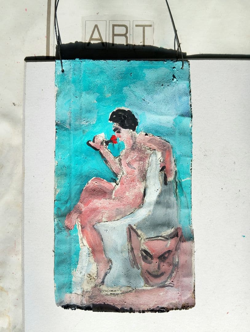 抽象的な女性の油彩画