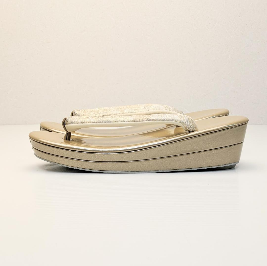 草履バッグセット フォーマル 振袖 古典 帯地 ゴールド フリーサイズ uz9