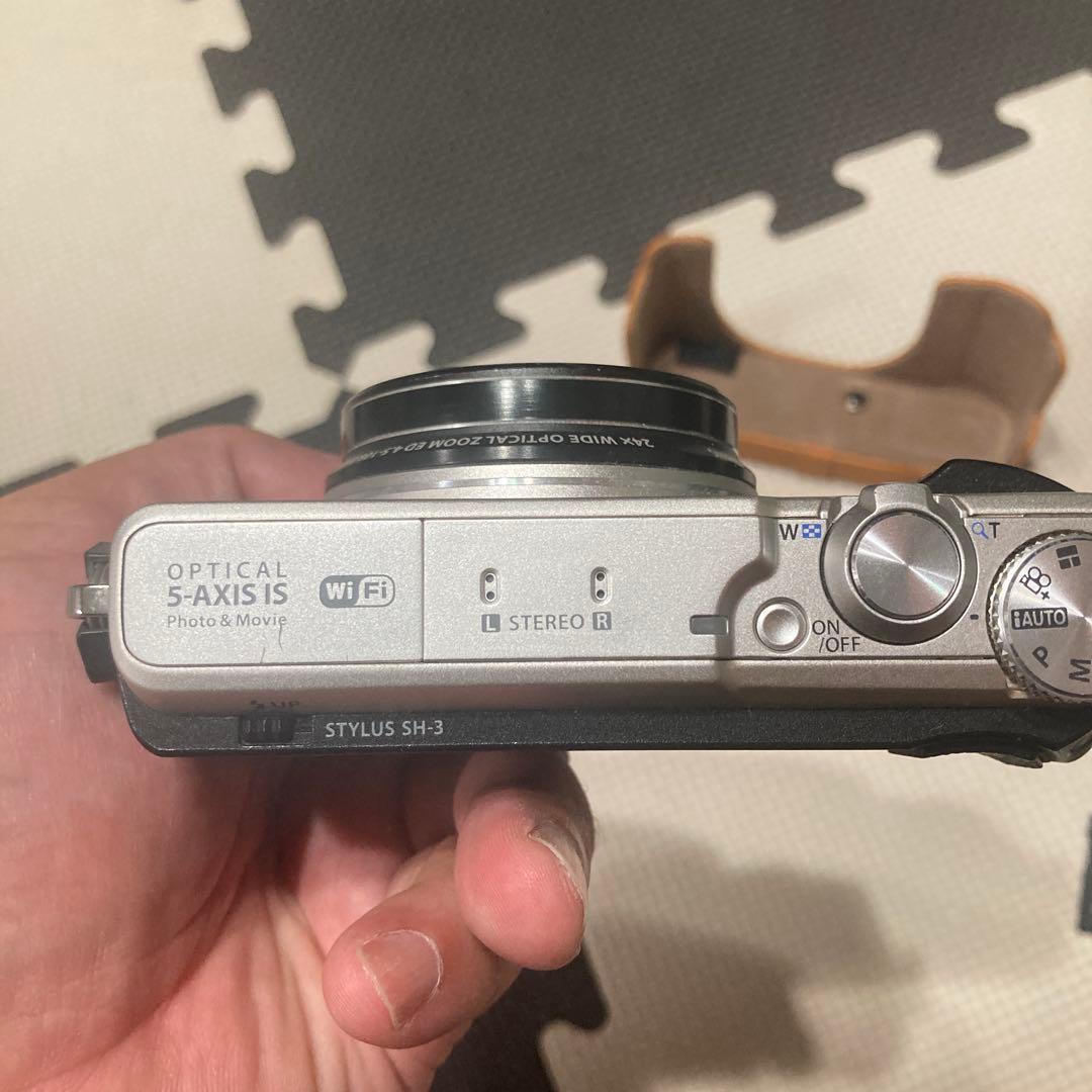 オリンパス コンパクトデジタルカメラSH-3 ブラック シルバーボディ