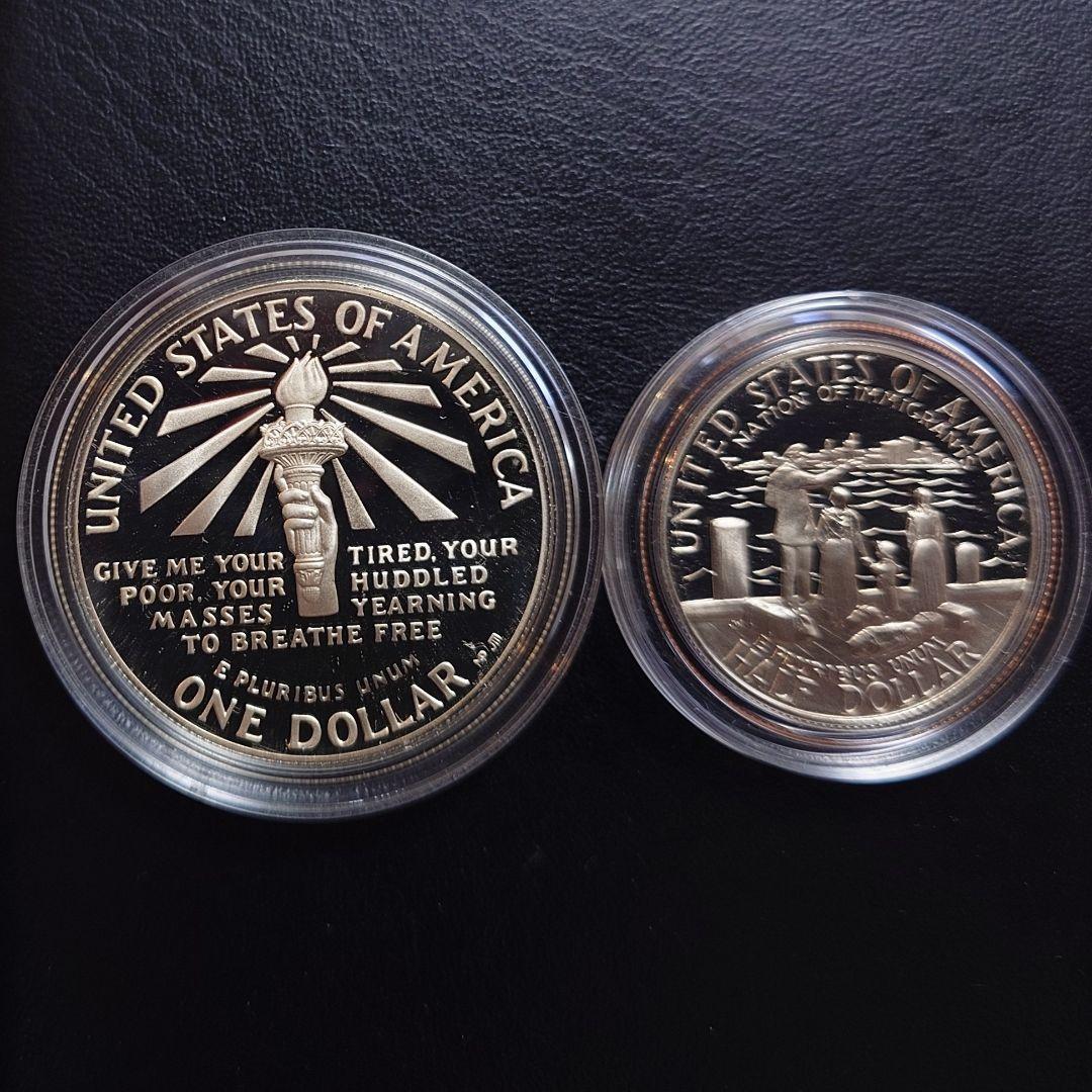 1986年 アメリカ銀貨 1ドル リバティ自由の女神記念銀貨SV900+白銅貨