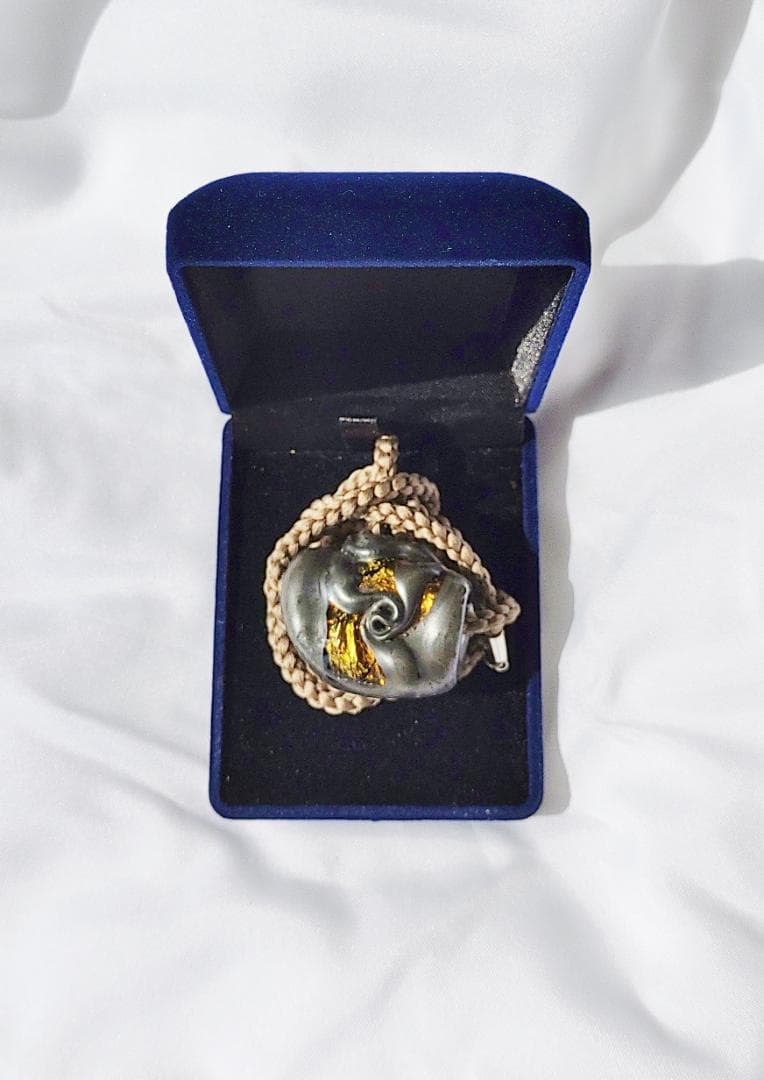 吉田正子トンボ玉（拾玖）　「江戸組み紐」ネックレス　ガラス玉に込めた日本画